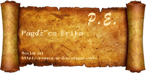 Pagács Erika névjegykártya